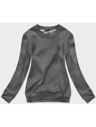 Dámska tepláková mikina v grafitovej farbe so sťahovacími lemami (W01-5)