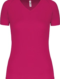 Kariban ProAct PA 477 Dámske športové tričko s výstrihom do V 20.P477 fuchsiová