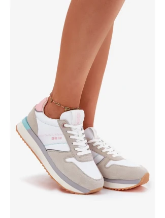Dámske semišové tenisky Big Star HI-POLY SYSTEM - béžovo-biele