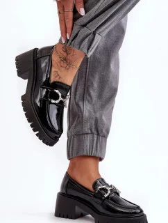 Mokasíny na podpätku 2646-6 čierne - Vykročte štýlovo