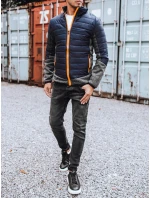 Pánska prechodná bunda prešívaná tmavomodrá FashionStreet TX3783
