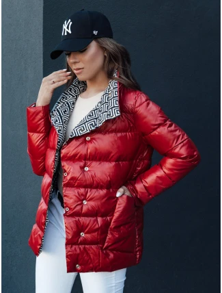 Dámska prešívaná prechodná bunda DELSY červená FashionStreet TY4417 Dámska prešívaná prechodná bunda DELSY červená FashionStreet TY4417