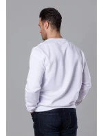 Biela pánska mikina s okrúhlym výstrihom (68B2001-1)