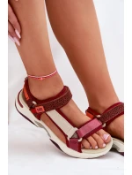 Sandały Damskie Na Rzepy D.Franklin DFSH406003 Bordowe