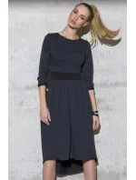 Dámske voľnočasové šaty s voľnou sukňou grafitové - Šedá / 3XL - Makadamové