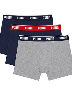 Pánske boxerky Puma, balenie po 3 kusoch, tmavomodré a sivé, 947130 05