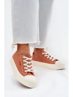 Dámske plátenné tenisky na platforme Big Star - oranžové