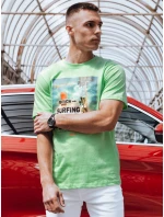 Pánske zelené tričko s potlačou FashionStreet RX5498