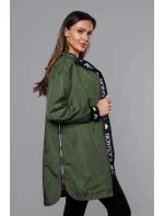 Dámska tenká bunda s ozdobným lemovaním khaki (B8145-11) Dámska tenká bunda s ozdobným lemovaním khaki (B8145-11)