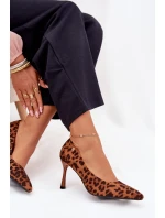 Szpilki Damskie W Panterkę Vinceza 62264 Brązowe