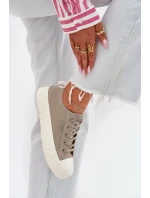 Dámske plátenné tenisky na platforme Big Star - sivé