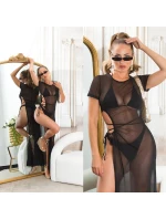 Dámske sexi plážové šaty zo sieťoviny s XXL rozparkom 210221 black - Koucla Dámske sexi plážové šaty zo sieťoviny s XXL rozparkom 210221 black - Koucla