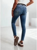 JEANSETTA dámske džínsové nohavice s opaskom v modrej farbe FashionStreet UY2202 JEANSETTA dámske džínsové nohavice s opaskom v modrej farbe FashionStreet UY2202
