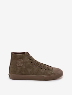 Pánske zateplené tenisky z eko kože Big Star OO174250 HI-POLY SYSTEM Khaki