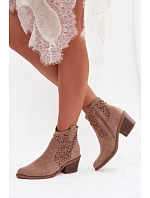 Dámske kovbojské čižmy HY61-8012 beige - S.Barski