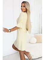 Dámske šaty 217-12 NEVA pastelová žltá - Numoco