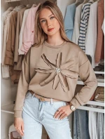 Dámska oversize mikina s kvetmi PETITKA moka FashionStreet BY1386 Dámska oversize mikina s kvetmi PETITKA moka FashionStreet BY1386