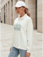 Dámska nadrozmerná mikina s potlačou HAPIRES biela FashionStreet BY1484 Dámska nadrozmerná mikina s potlačou HAPIRES biela FashionStreet BY1484
