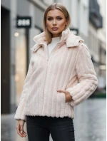 Kurtka damska futrzana z kapturem różowa FashionStreet TY5277z Kurtka damska futrzana z kapturem różowa FashionStreet TY5277z