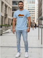 Pánske bavlnené tričko s potlačou modré FashionStreet NX5092R Pánske bavlnené tričko s potlačou modré FashionStreet NX5092R
