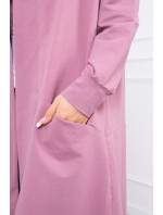 Tmavo ružová bunda oversize s kapucňou