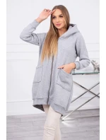 Zateplená mikina so zipsom na chrbte sivá