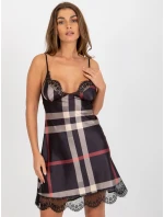 Nočná košeľa BR KN 1058 1 čierna a béžová