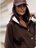 Dámska bunda typu bomber s vlnou a kapucňou, hnedá, FashionStreet TY5928