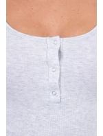 Šaty s gombíkovým výstrihom svetlo šedej Šaty s gombíkovým výstrihom svetlo šedej