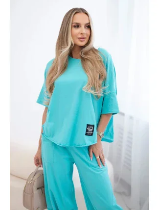 Bavlnená blúzka + nohavice mätová