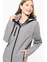 Kariban K 422 Unisex 3-vrstvová softshellová bunda s kapucňou 20.K422 marl grey