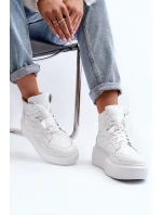 Zazoo 3392/X Dámska kožená športová obuv na platforme White Zazoo 3392/X Dámska kožená športová obuv na platforme White