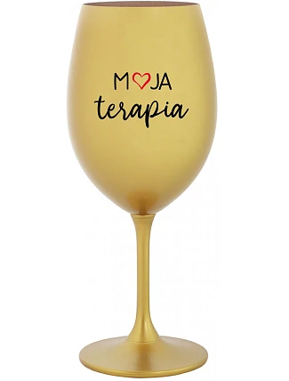 MY THERAPY - zlatý pohár na víno 350 ml