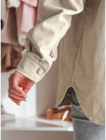 Dámska prechodná oversize košeľová bunda KOSMOJACK j.beige FashionStreet TY4842 Dámska prechodná oversize košeľová bunda KOSMOJACK j.beige FashionStreet TY4842