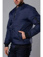 Tmavomodrá pánska bunda typu "bomber" s prešívanou podšívkou (AK95-2) Tmavomodrá pánska bunda typu "bomber" s prešívanou podšívkou (AK95-2)