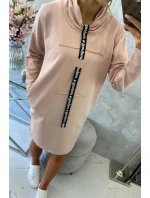 Šaty s kravatou tmavo púdrovo ružové