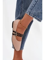 Dámské baleríny s pásky béžové Deliora