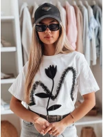 Dámske bavlnené tričko nadrozmernej veľkosti s 3D efektom PETINIA white FashionStreet RY2713 Dámske bavlnené tričko nadrozmernej veľkosti s 3D efektom PETINIA white FashionStreet RY2713
