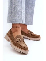 Dámske semišové mokasíny so zdobením D&A Brown Dámske semišové mokasíny so zdobením D&A Brown