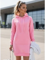 Dámska dlhá mikina s kapucňou oversize TIMMY pink FashionStreet EY1939 Dámska dlhá mikina s kapucňou oversize TIMMY pink FashionStreet EY1939