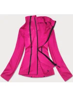 Ružová dámska mikina s nízkym stojačikom (HH020-51)