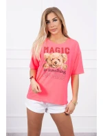 Blúzka s potlačou Magic pink neón Blúzka s potlačou Magic pink neón