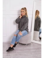 Mikina s kapucňou v grafitovej farbe