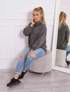 Mikina s kapucňou v grafitovej farbe