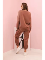 Súprava mikina + nohavice maslovo hnedá