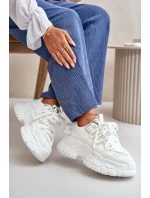 Sneakersy Damskie Na Masywnej Podeszwie Białe Nevela