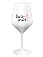 BUDE PRDEL! - biely nerozbitný pohár na víno 470 ml