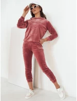Ružové velúrové dámske tepláky Vogue FashionStreet AY0877