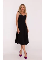 S424 Šaty Fit & flare - čierne