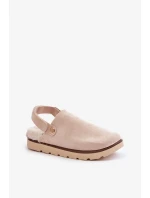 Dámske papuče na platforme zateplené kožušinou typu Lamb Beige Sanilora Dámske papuče na platforme zateplené kožušinou typu Lamb Beige Sanilora